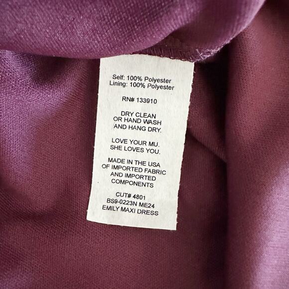 Show Me Your MuMu‎ Emily Empire Maxi Dress Merlot Chiffon Bridesmaid Size XL NEW - Picture 9 of 9